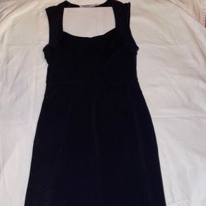 Athleta Dress Black Stretch Organic Cotton, Square neck w/shelf bra, Medium Tall